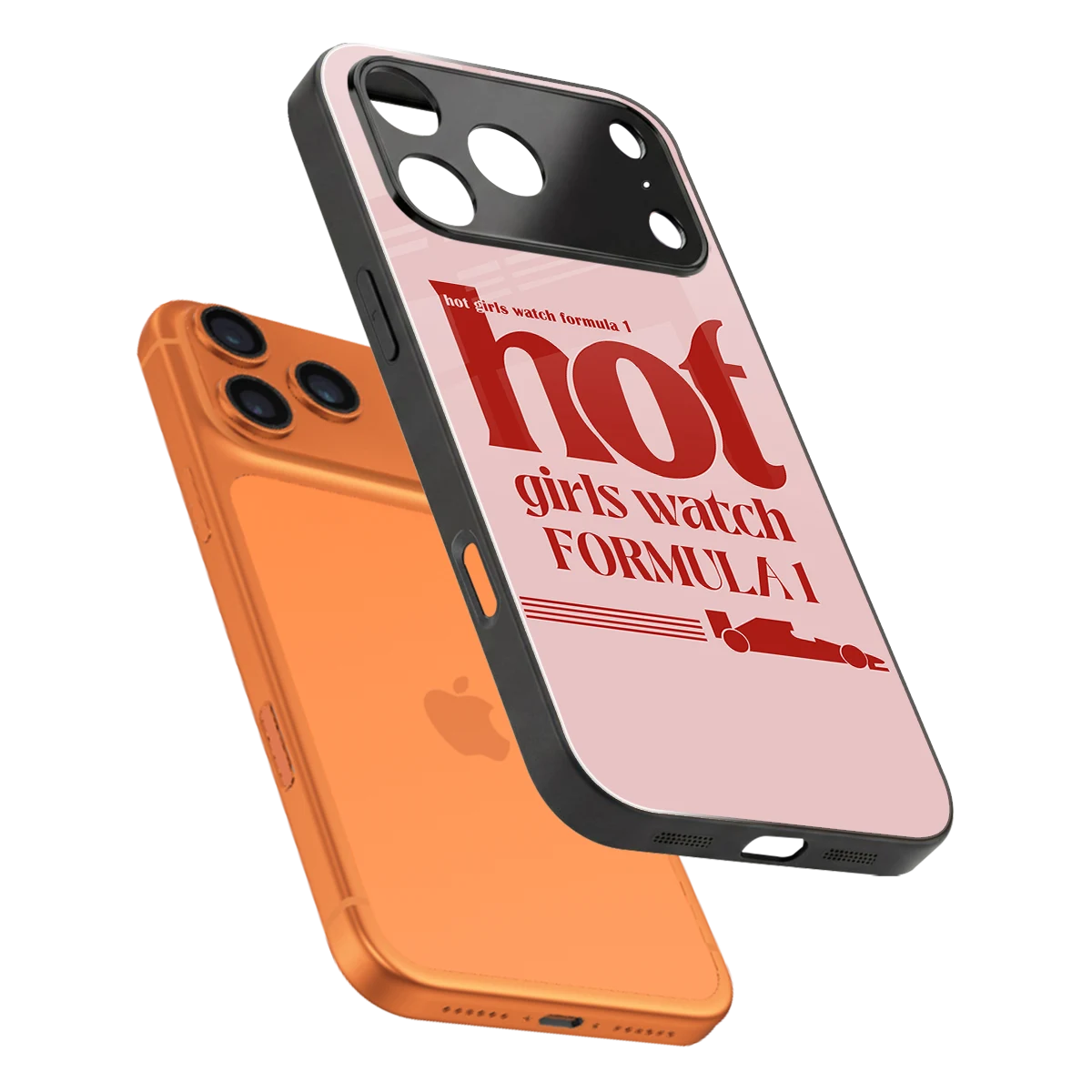 F1 Queen sleek iphone 17 pro cover with tempered glass back and TPU edges