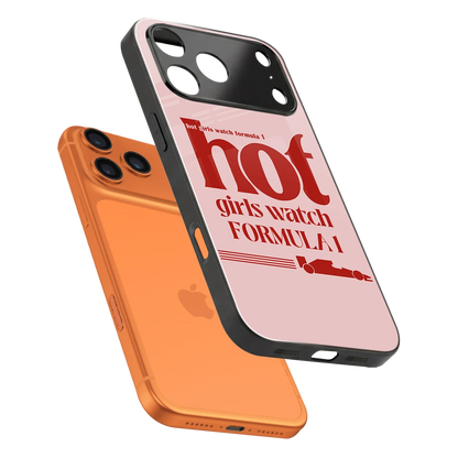 F1 Queen sleek iphone 17 pro cover with tempered glass back and TPU edges