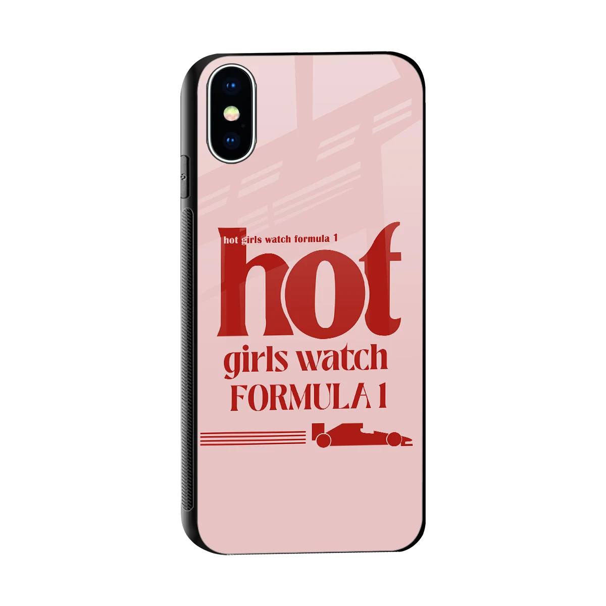 F1 Queen sleek iphone xs cover with tempered glass back and TPU edges