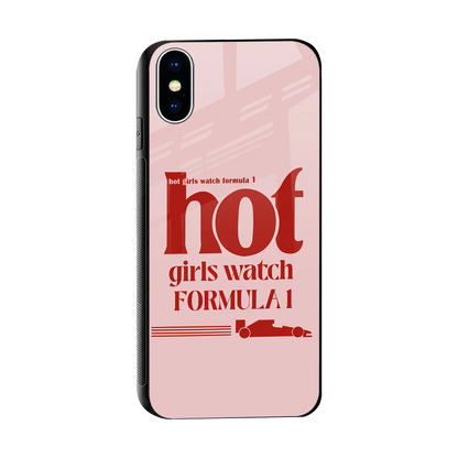 F1 Queen sleek iphone xs cover with tempered glass back and TPU edges