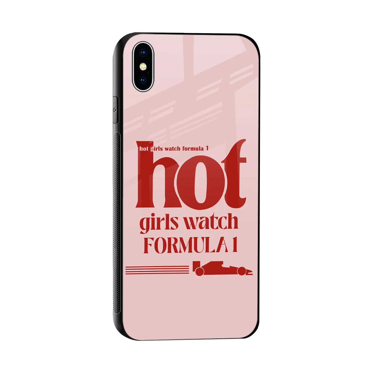 F1 Queen sleek iphone xs max cover with tempered glass back and TPU edges