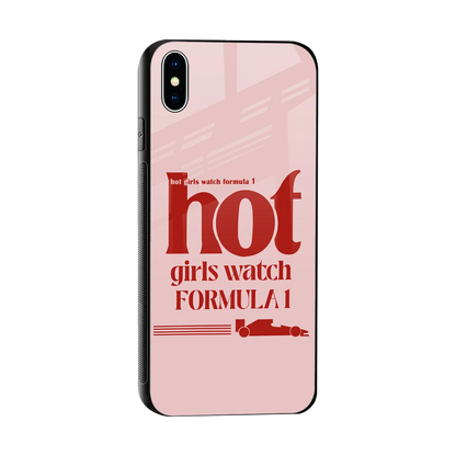 F1 Queen sleek iphone xs max cover with tempered glass back and TPU edges