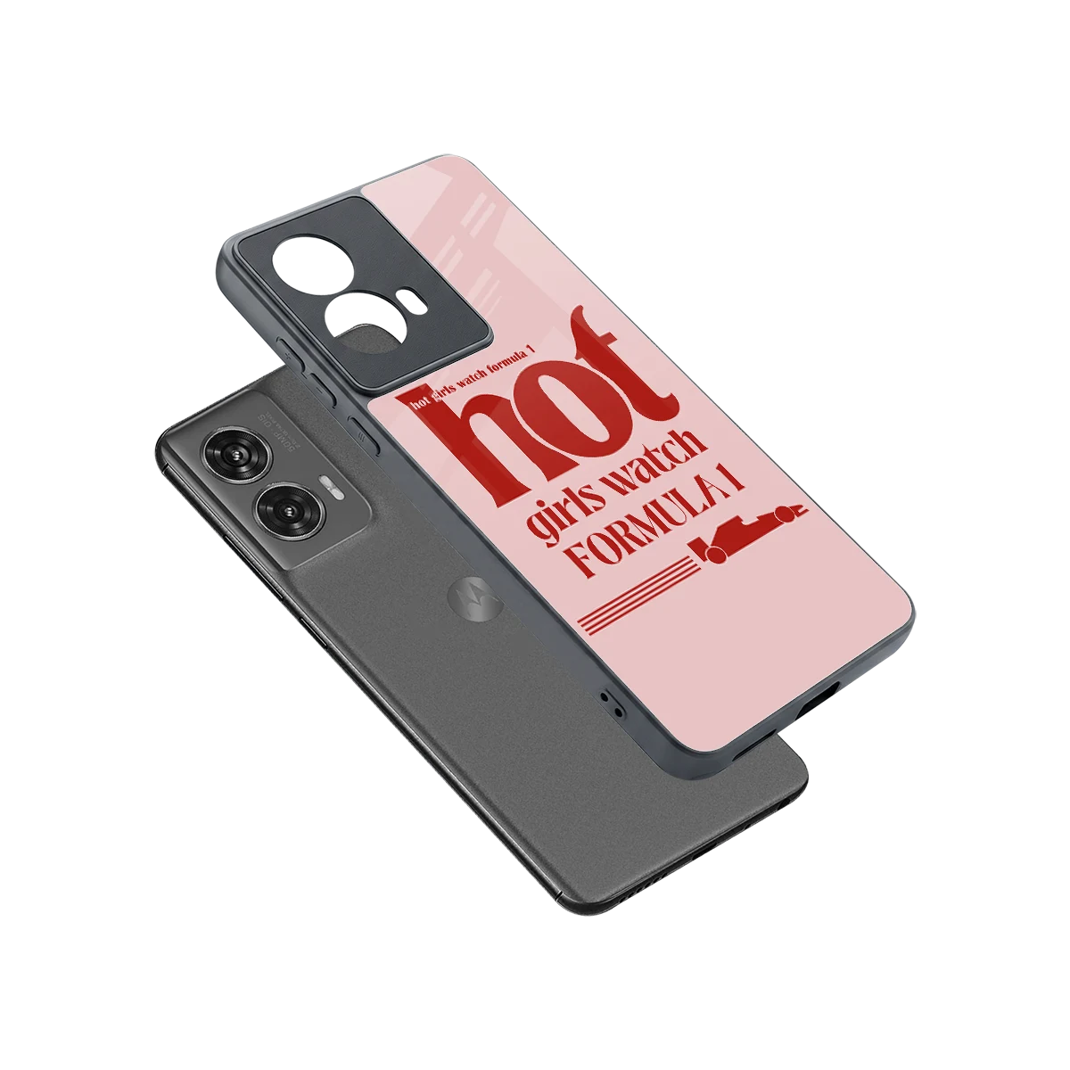F1 Queen sleek motorola edge 50 fusion cover with tempered glass back and TPU edges