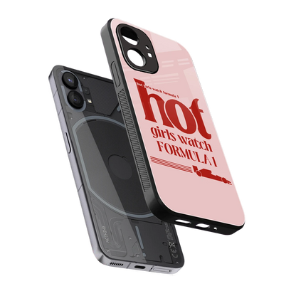 F1 Queen sleek nothing phone 1 cover with tempered glass back and TPU edges