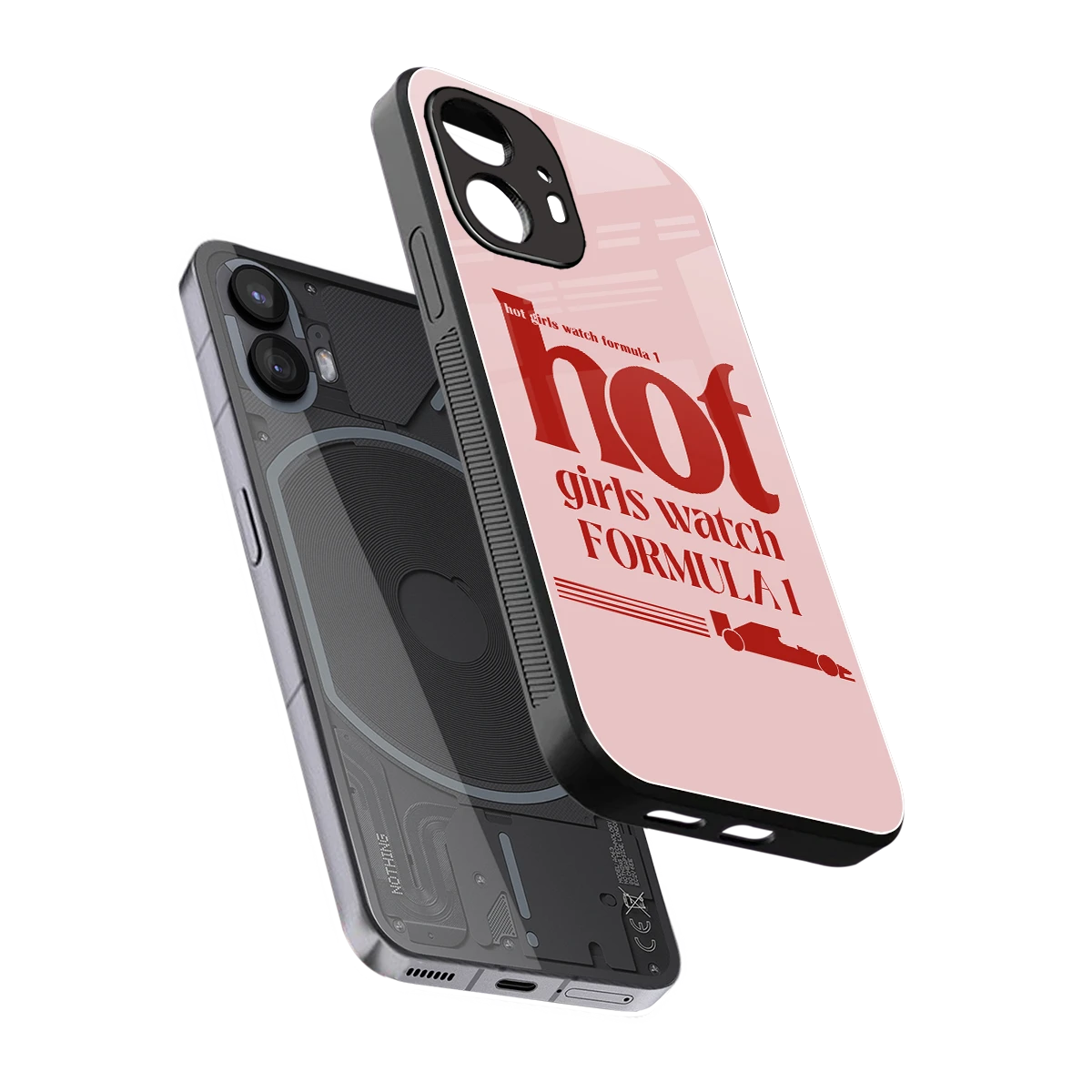 F1 Queen sleek nothing phone 2 cover with tempered glass back and TPU edges