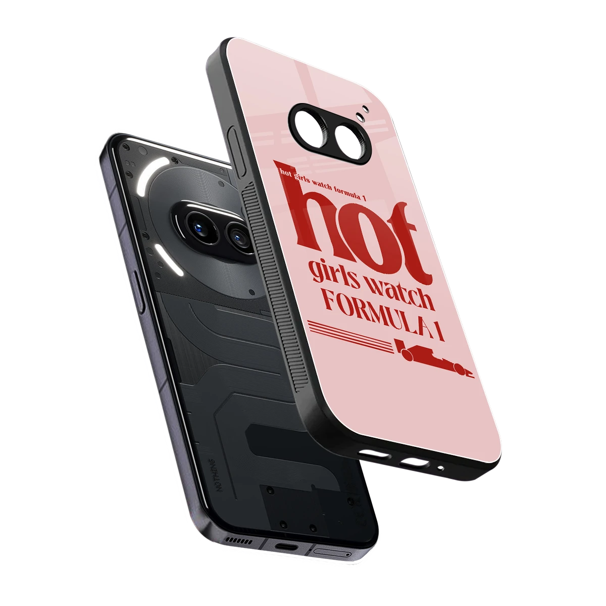 F1 Queen sleek nothing phone 2a cover with tempered glass back and TPU edges
