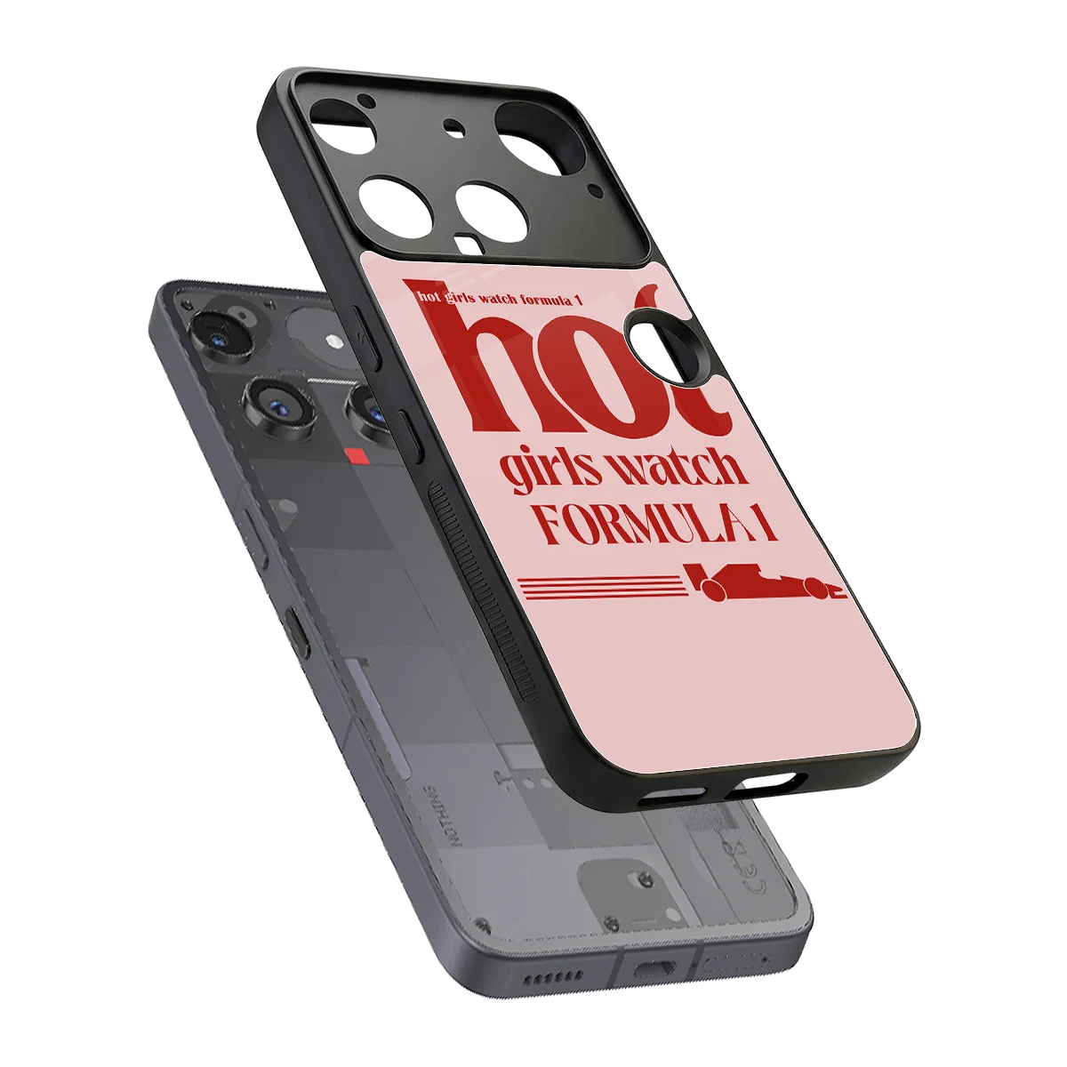 F1 Queen sleek nothing phone 3 cover with tempered glass back and TPU edges