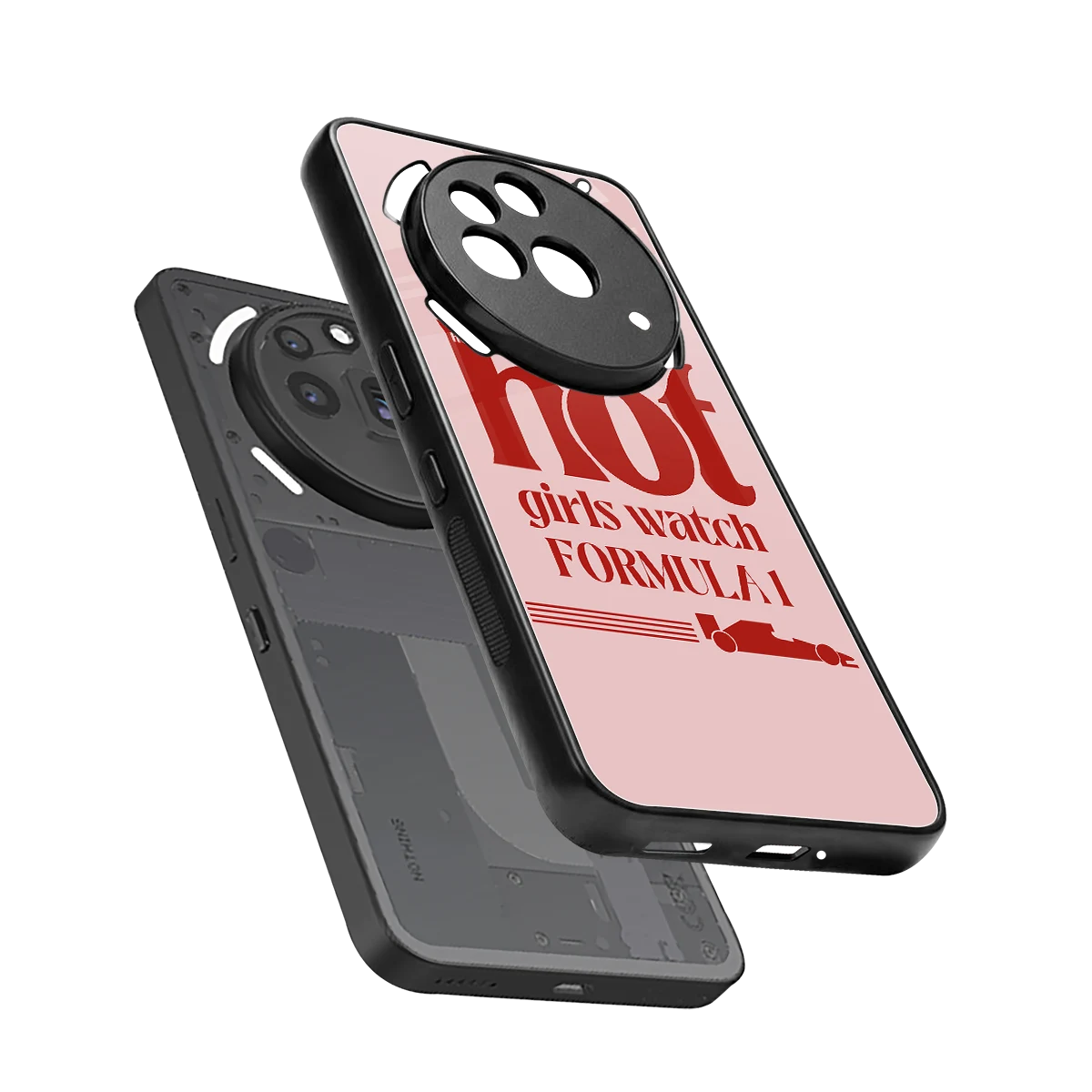 F1 Queen sleek nothing phone 3a pro cover with tempered glass back and TPU edges
