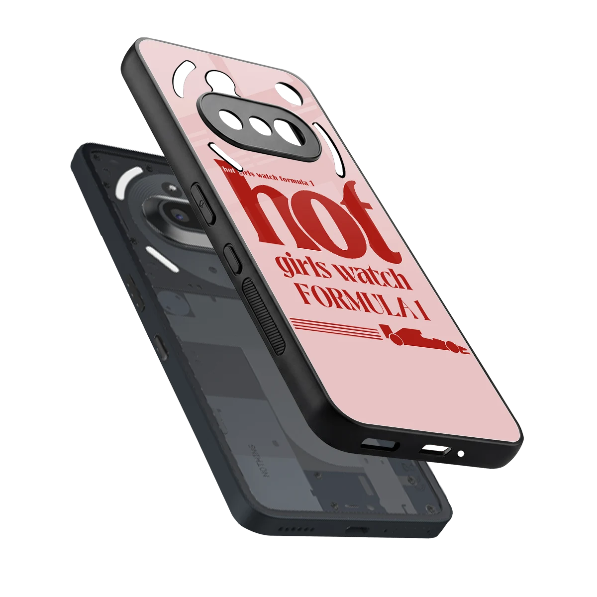 F1 Queen sleek nothing phone 3a cover with tempered glass back and TPU edges