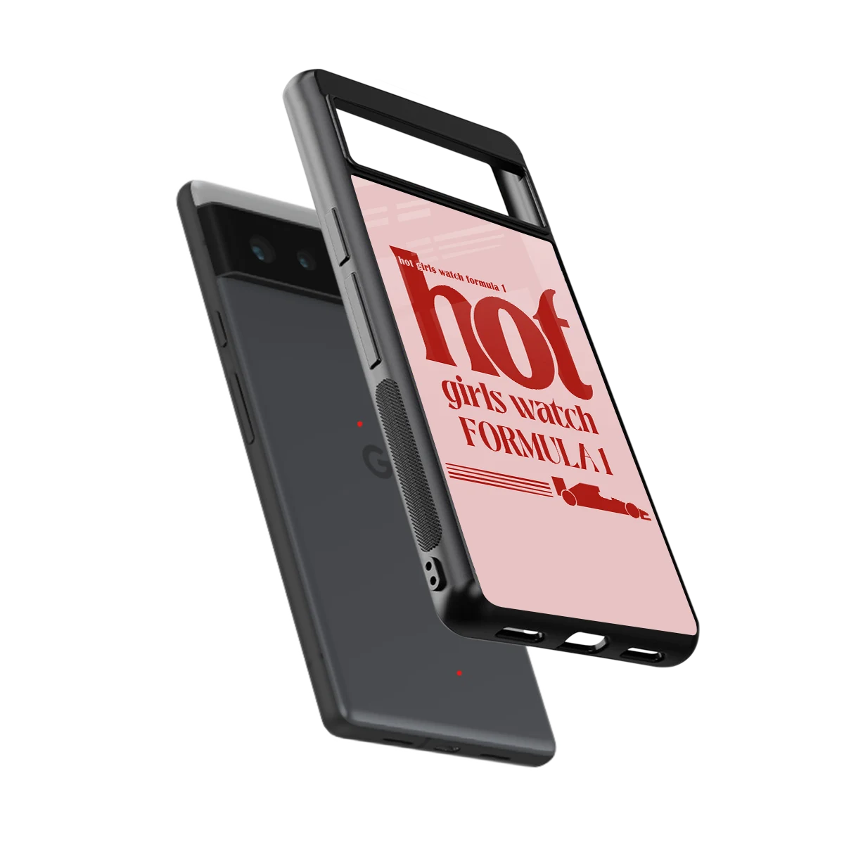 F1 Queen sleek google pixel 6a cover with tempered glass back and TPU edges