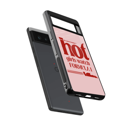 F1 Queen sleek google pixel 6a cover with tempered glass back and TPU edges