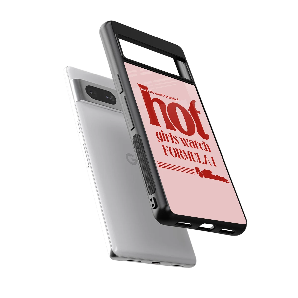 F1 Queen sleek google pixel 7 cover with tempered glass back and TPU edges