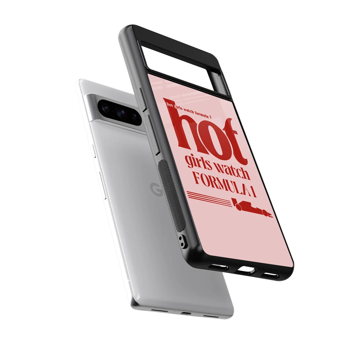 F1 Queen sleek google pixel 8 pro cover with tempered glass back and TPU edges