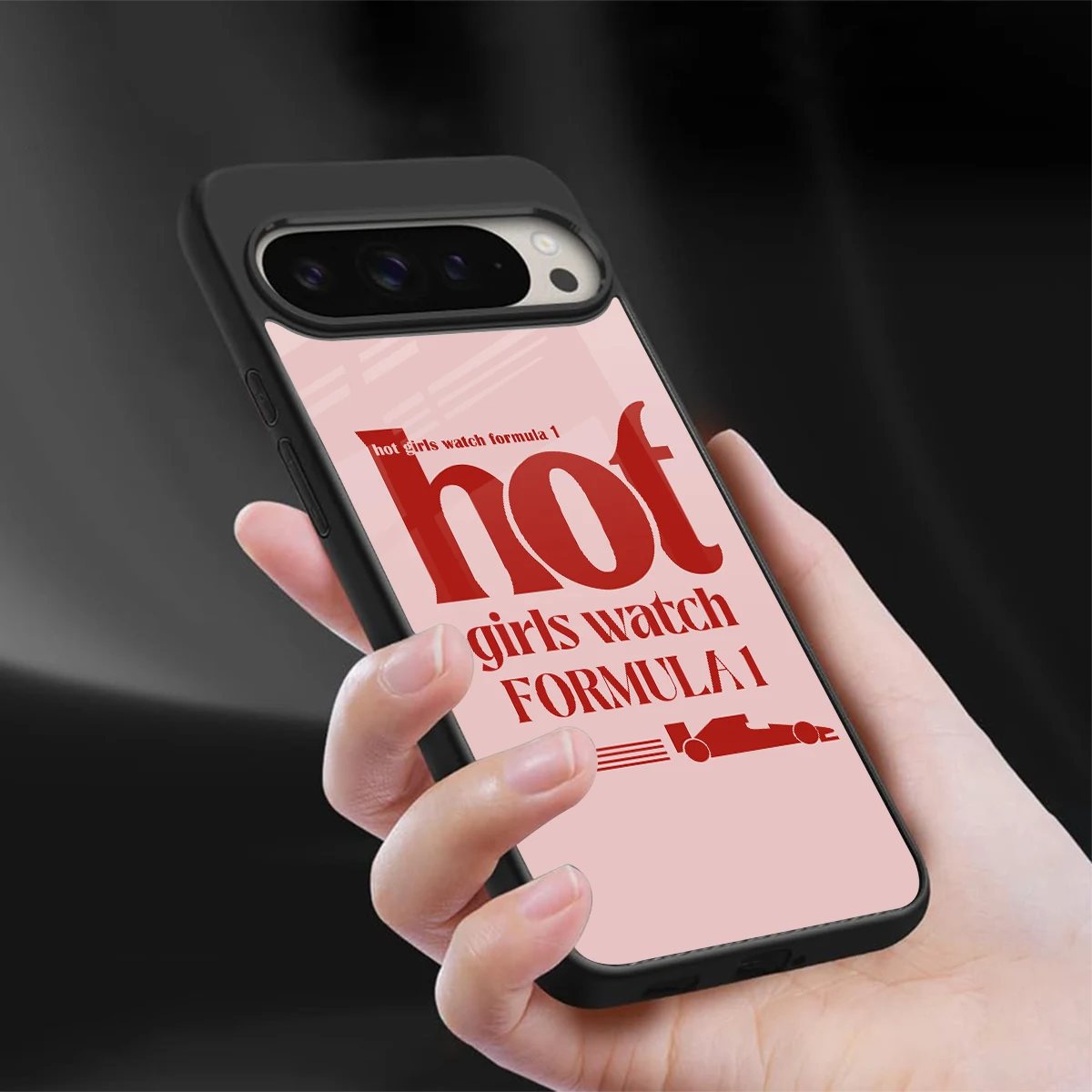 F1 Queen sleek google pixel 9 pro cover with tempered glass back and TPU edges