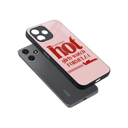 F1 Queen sleek redmi 12 5g cover with tempered glass back and TPU edges