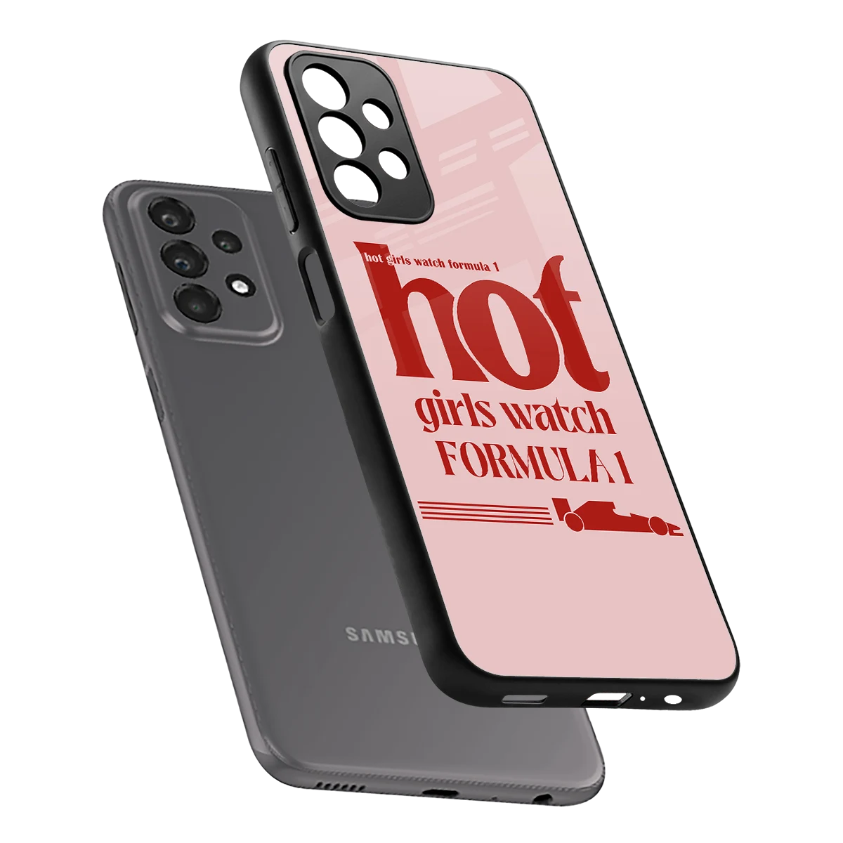 F1 Queen sleek samsung galaxy a23 cover with tempered glass back and TPU edges