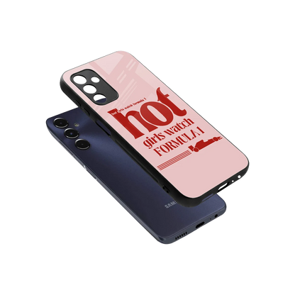 F1 Queen sleek samsung galaxy m14 5g cover with tempered glass back and TPU edges