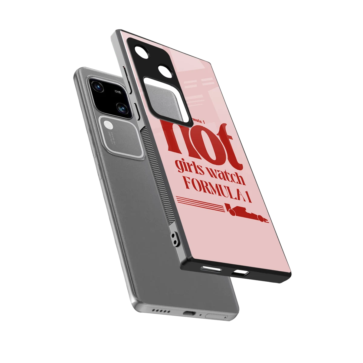F1 Queen sleek vivo v30 cover with tempered glass back and TPU edges
