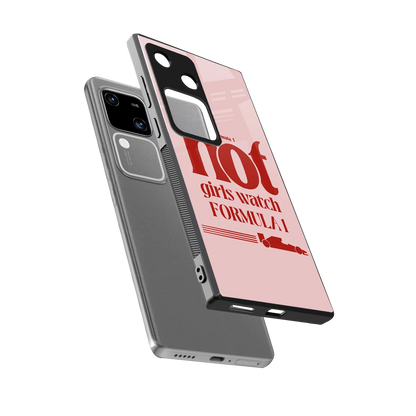 F1 Queen sleek vivo v30 cover with tempered glass back and TPU edges