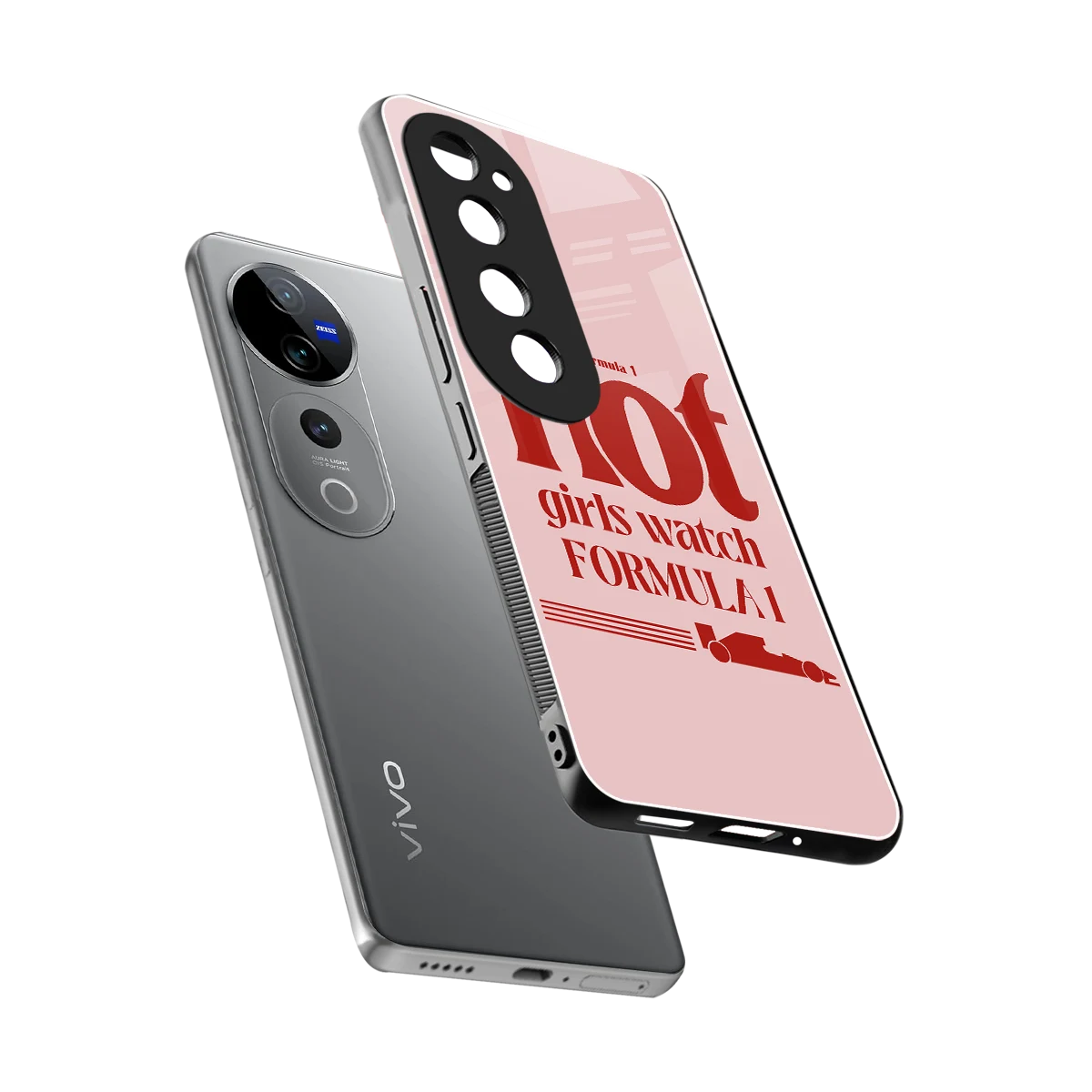F1 Queen sleek vivo v40 pro cover with tempered glass back and TPU edges