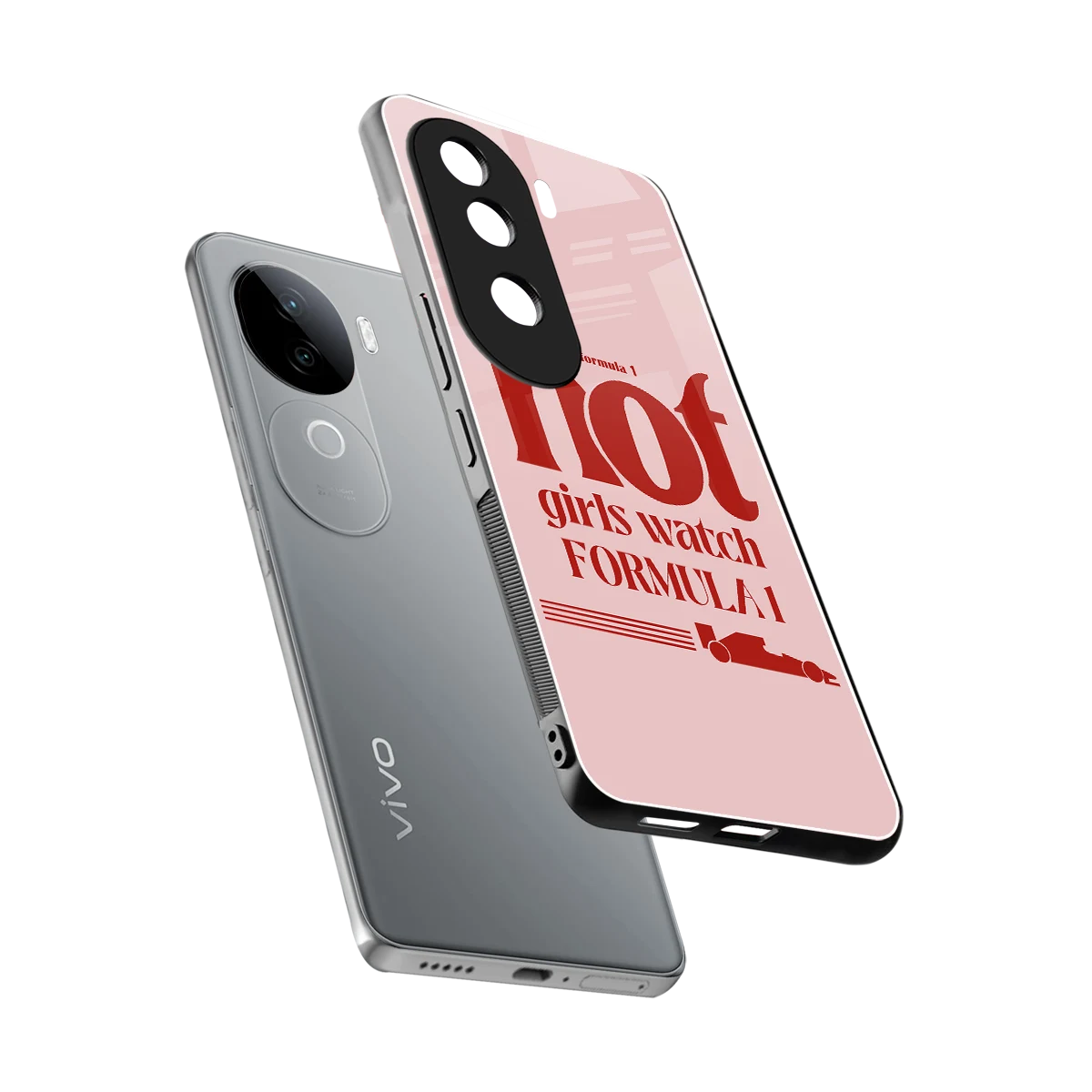 F1 Queen sleek vivo v40e cover with tempered glass back and TPU edges