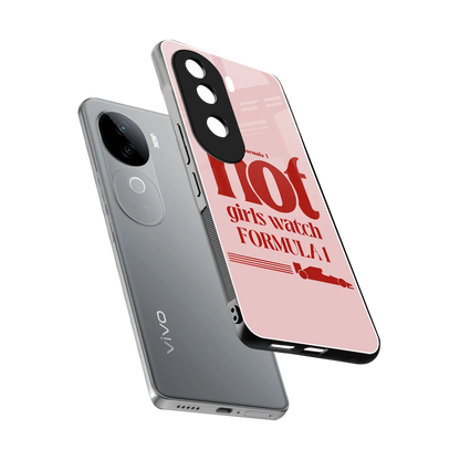 F1 Queen sleek vivo v40e cover with tempered glass back and TPU edges
