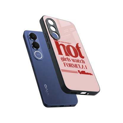 F1 Queen sleek vivo v70 fe cover with tempered glass back and TPU edges