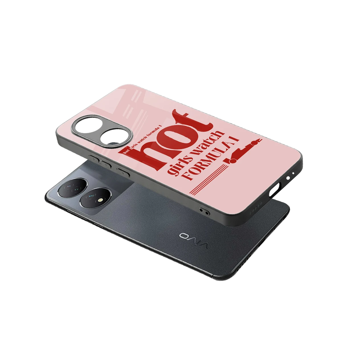 F1 Queen sleek Vivo-y100 cover with tempered glass back and TPU edges
