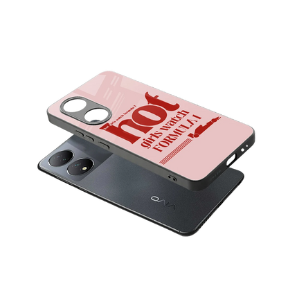 F1 Queen sleek Vivo-y100 cover with tempered glass back and TPU edges