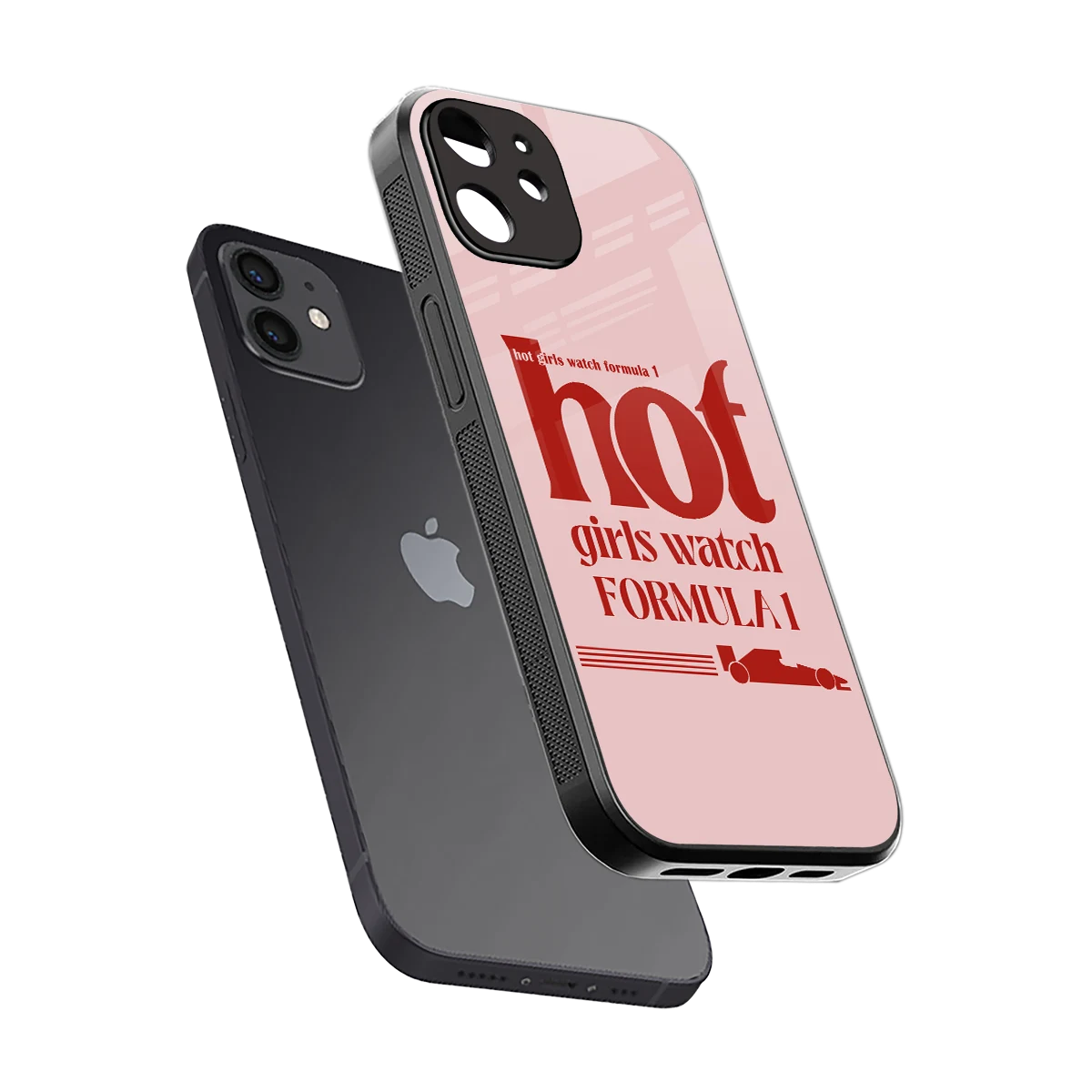 F1 Queen sleek iphone 12 cover with tempered glass back and TPU edges