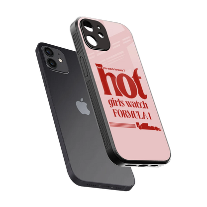 F1 Queen sleek iphone 12 cover with tempered glass back and TPU edges