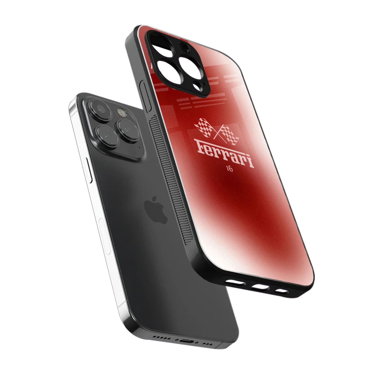 F16 sleek iphone 13 pro cover with tempered glass back and TPU edges