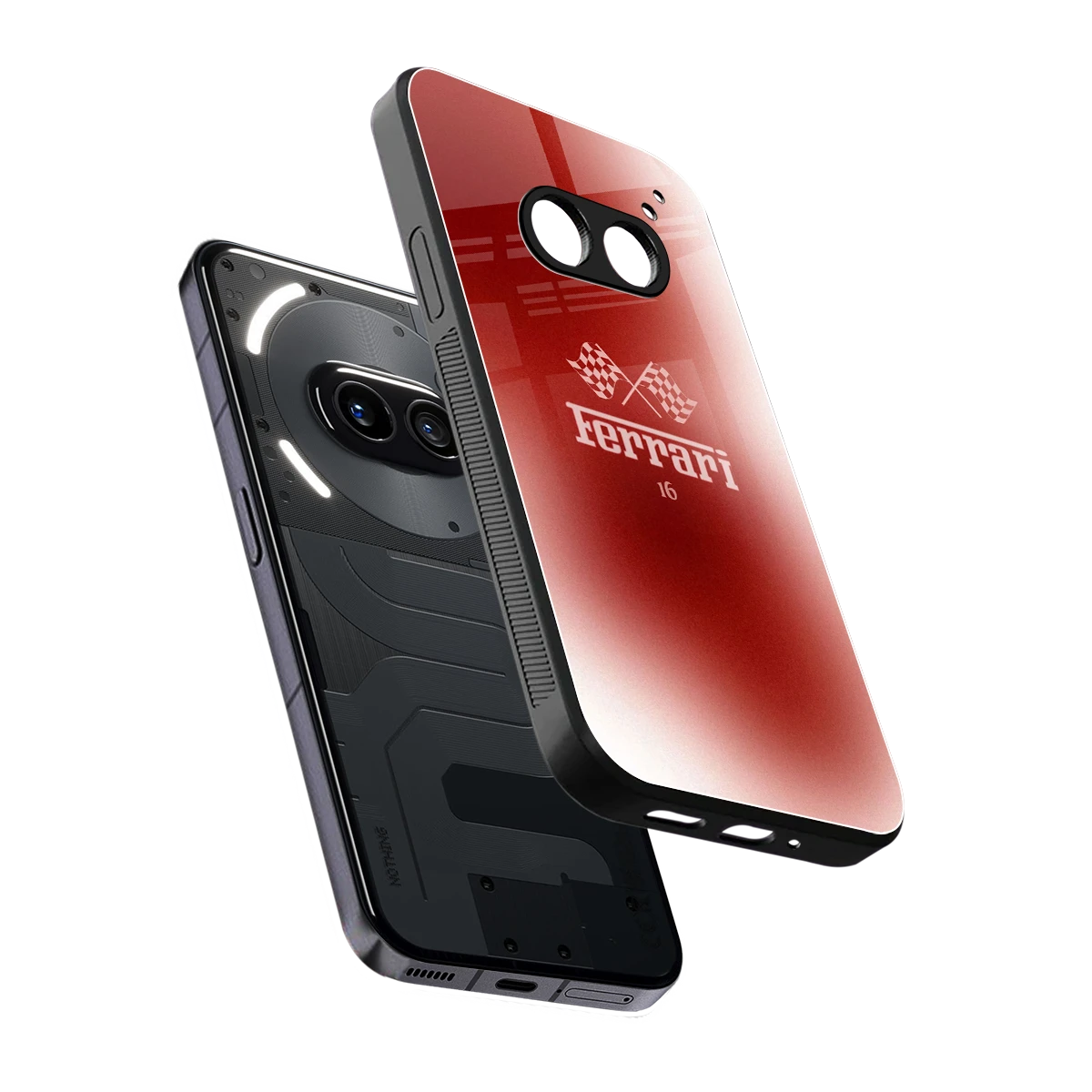 F16 sleek nothing phone 2a cover with tempered glass back and TPU edges