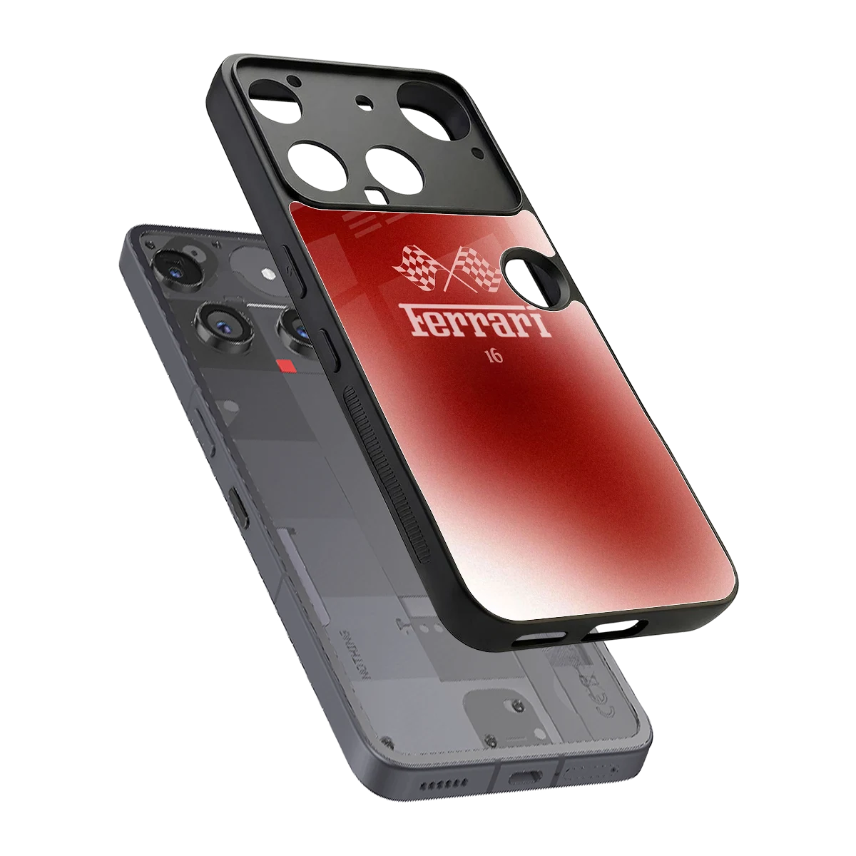 F16 sleek nothing phone 3 cover with tempered glass back and TPU edges
