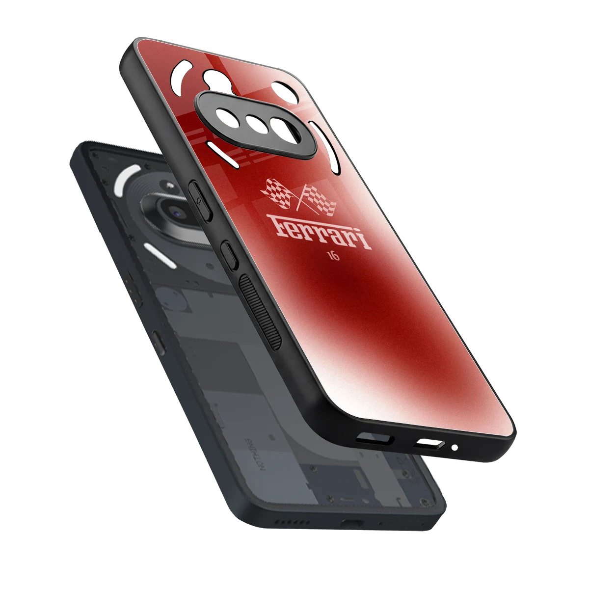 F16 sleek nothing phone 3a cover with tempered glass back and TPU edges