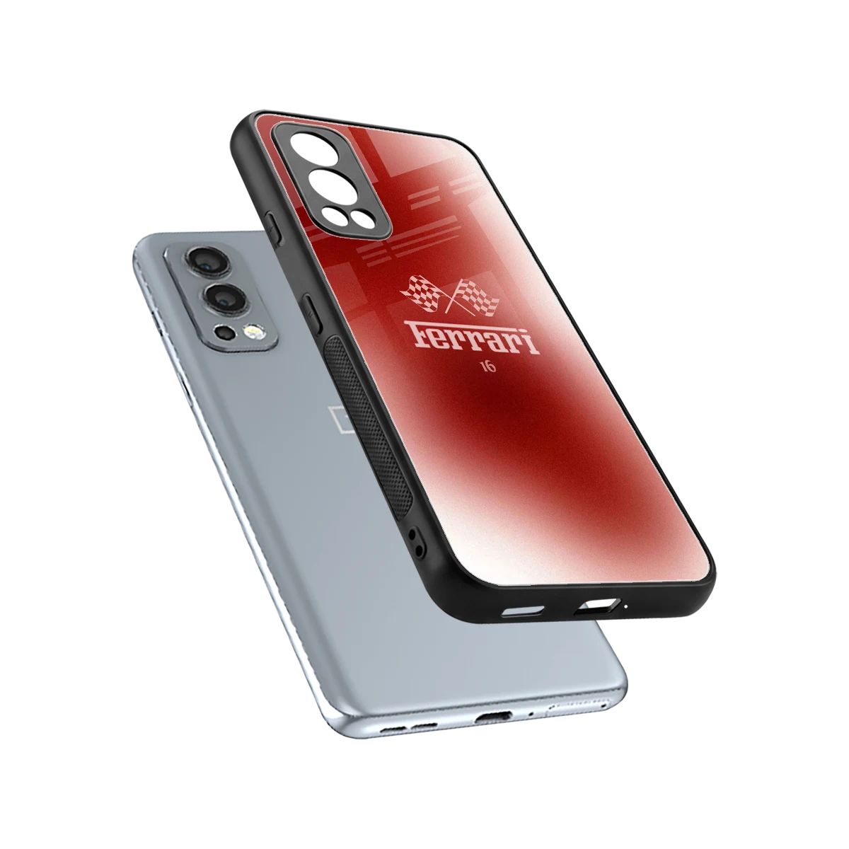 F16 sleek oneplus nord 2 cover with tempered glass back and TPU edges
