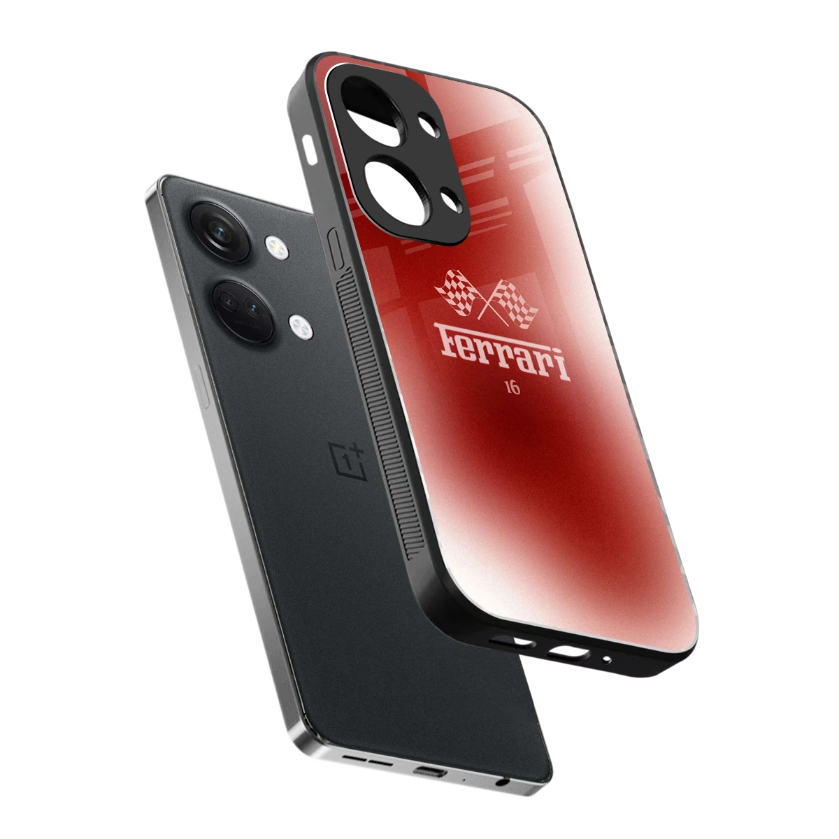 F16 sleek oneplus nord 3 cover with tempered glass back and TPU edges