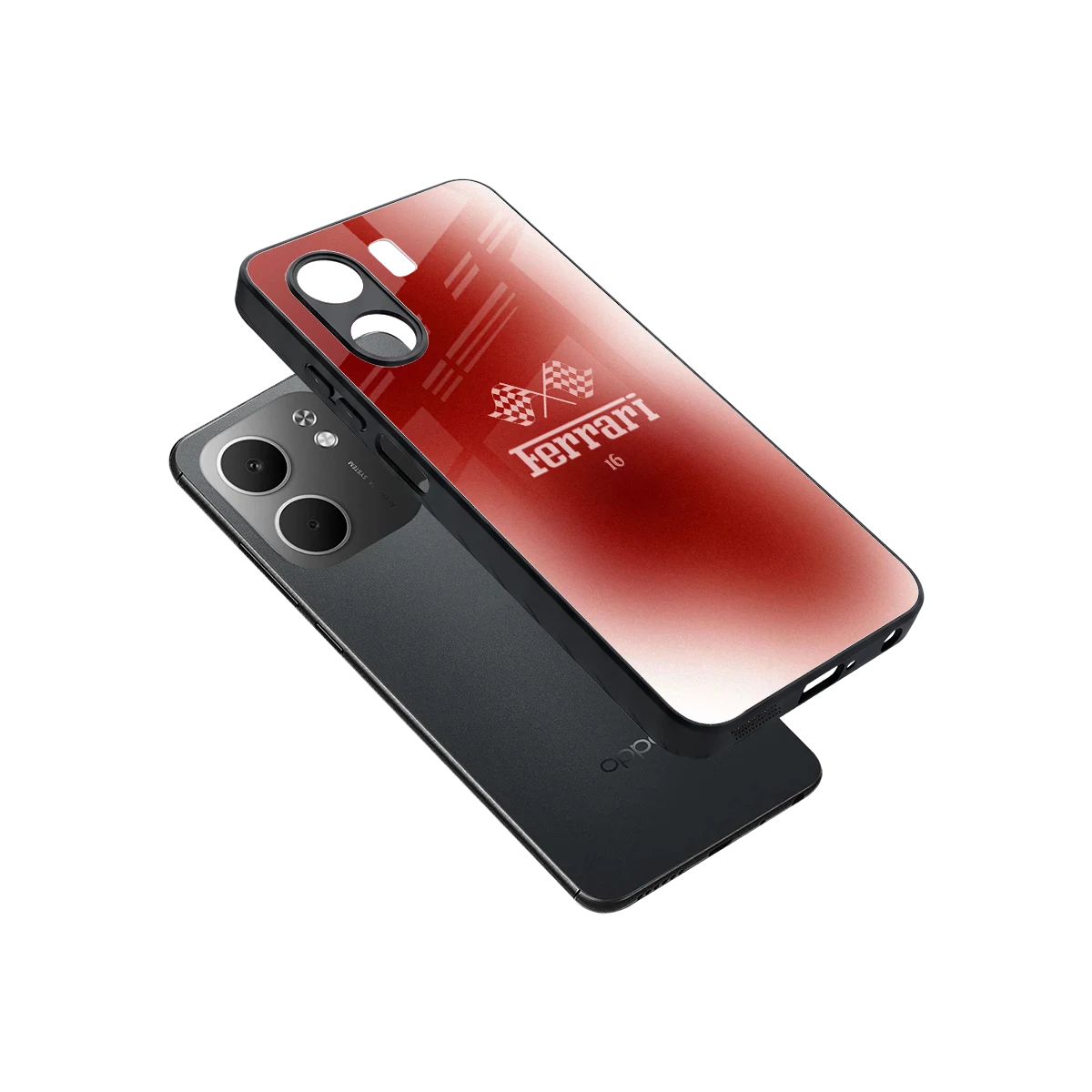 F16 sleek oppo a5x 5g cover with tempered glass back and TPU edges