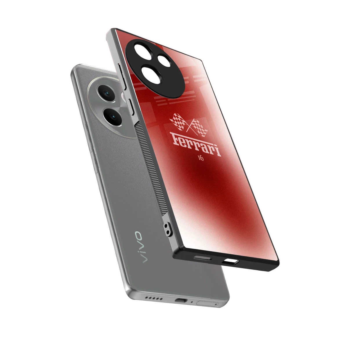 F16 sleek vivo v30e cover with tempered glass back and TPU edges