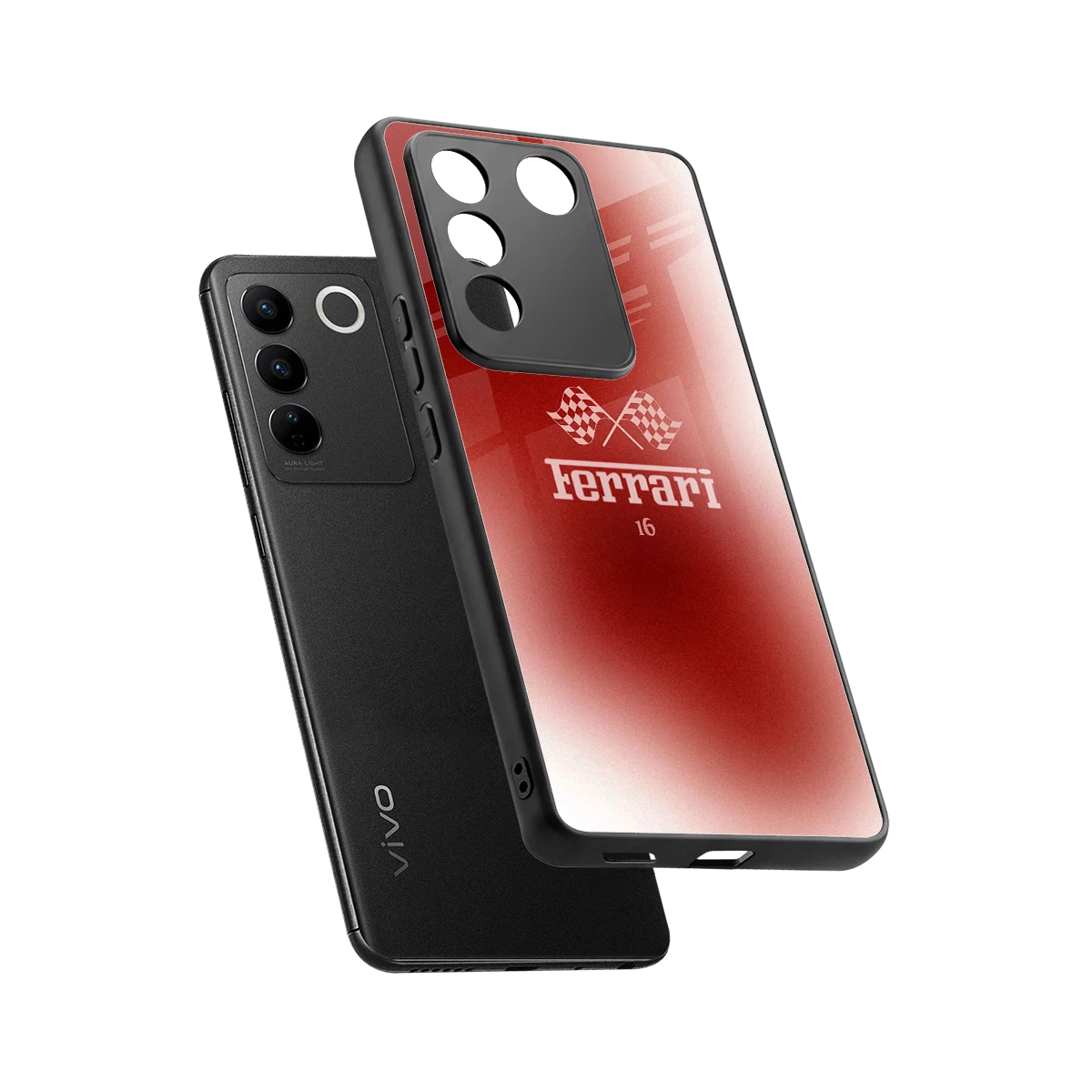 F16 sleek vivo v27 5g cover with tempered glass back and TPU edges
