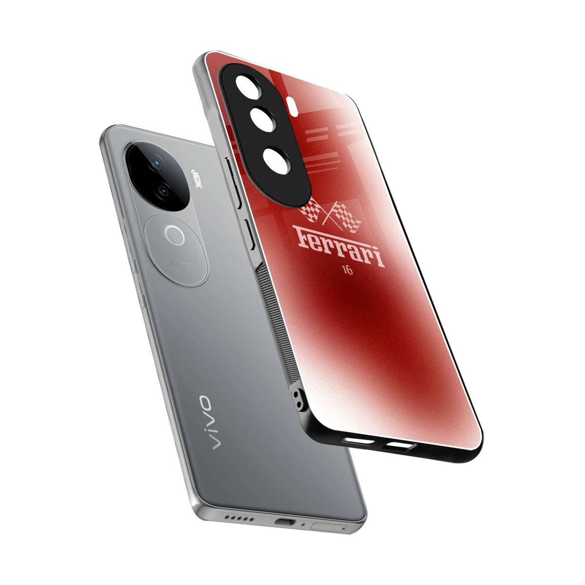 F16 sleek vivo v40e cover with tempered glass back and TPU edges