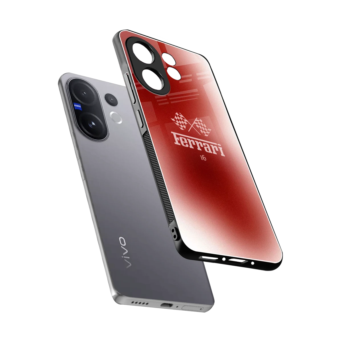 F16 sleek vivo v60 cover with tempered glass back and TPU edges