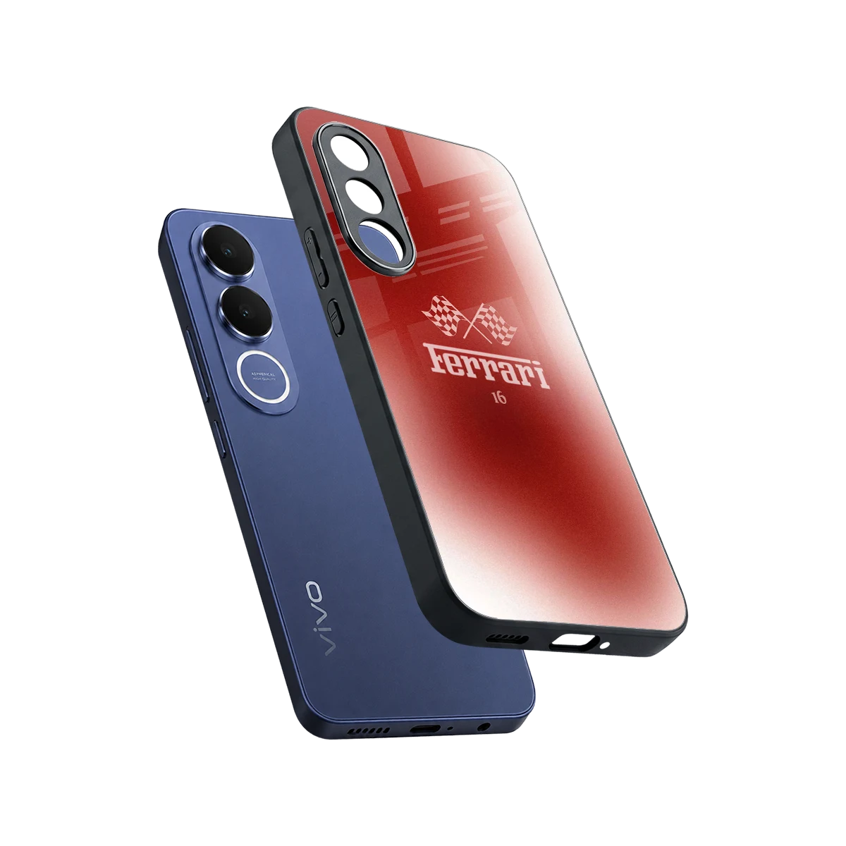 F16 sleek vivo v70 fe cover with tempered glass back and TPU edges