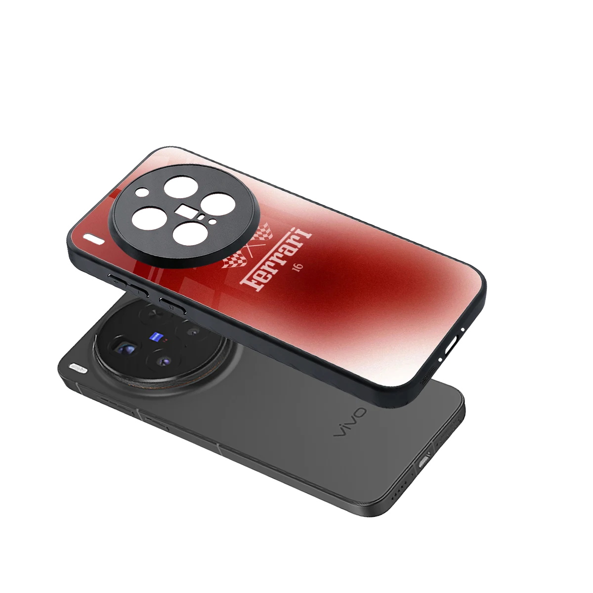 F16 sleek vivo x300 pro cover with tempered glass back and TPU edges