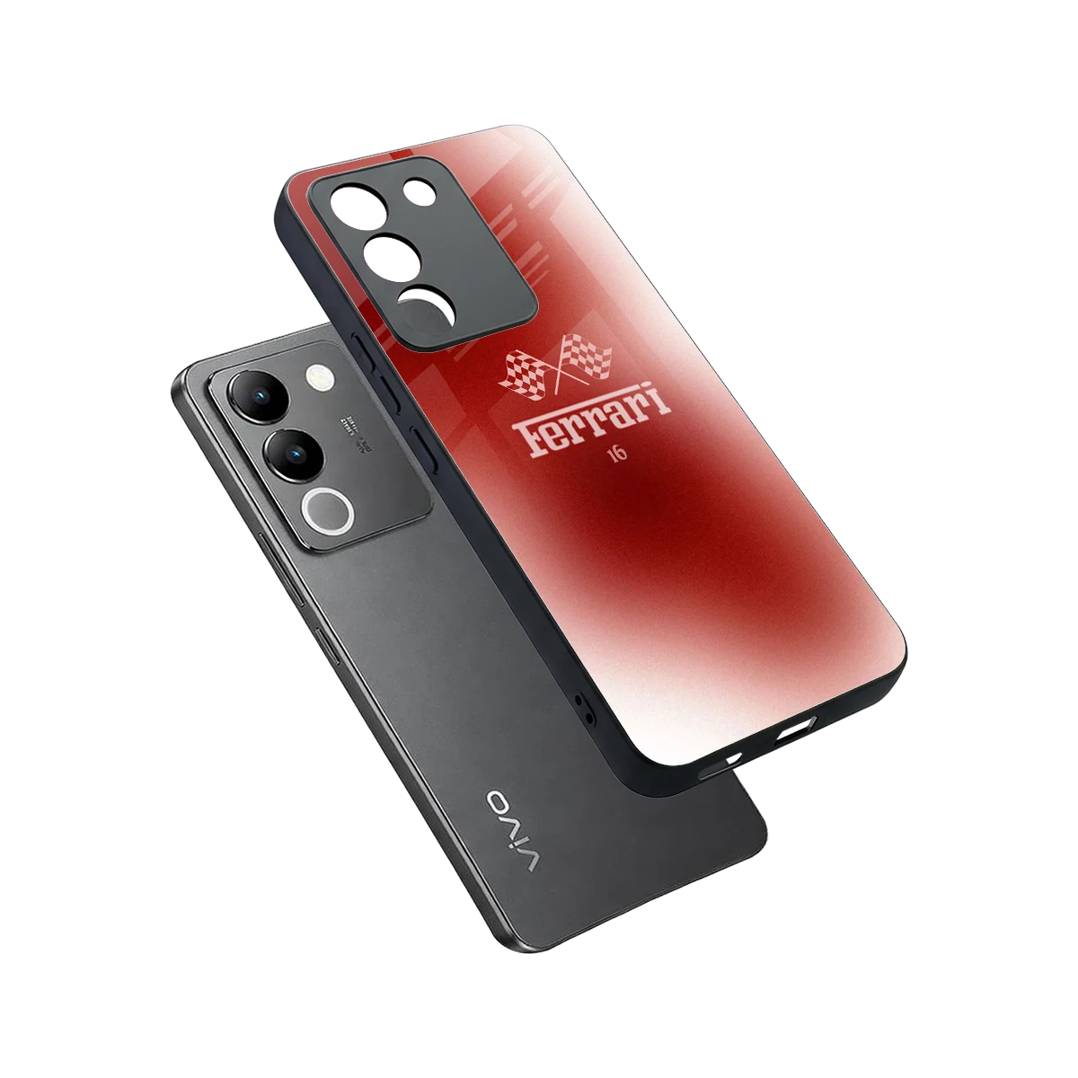 F16 sleek vivo y200 5g cover with tempered glass back and TPU edges