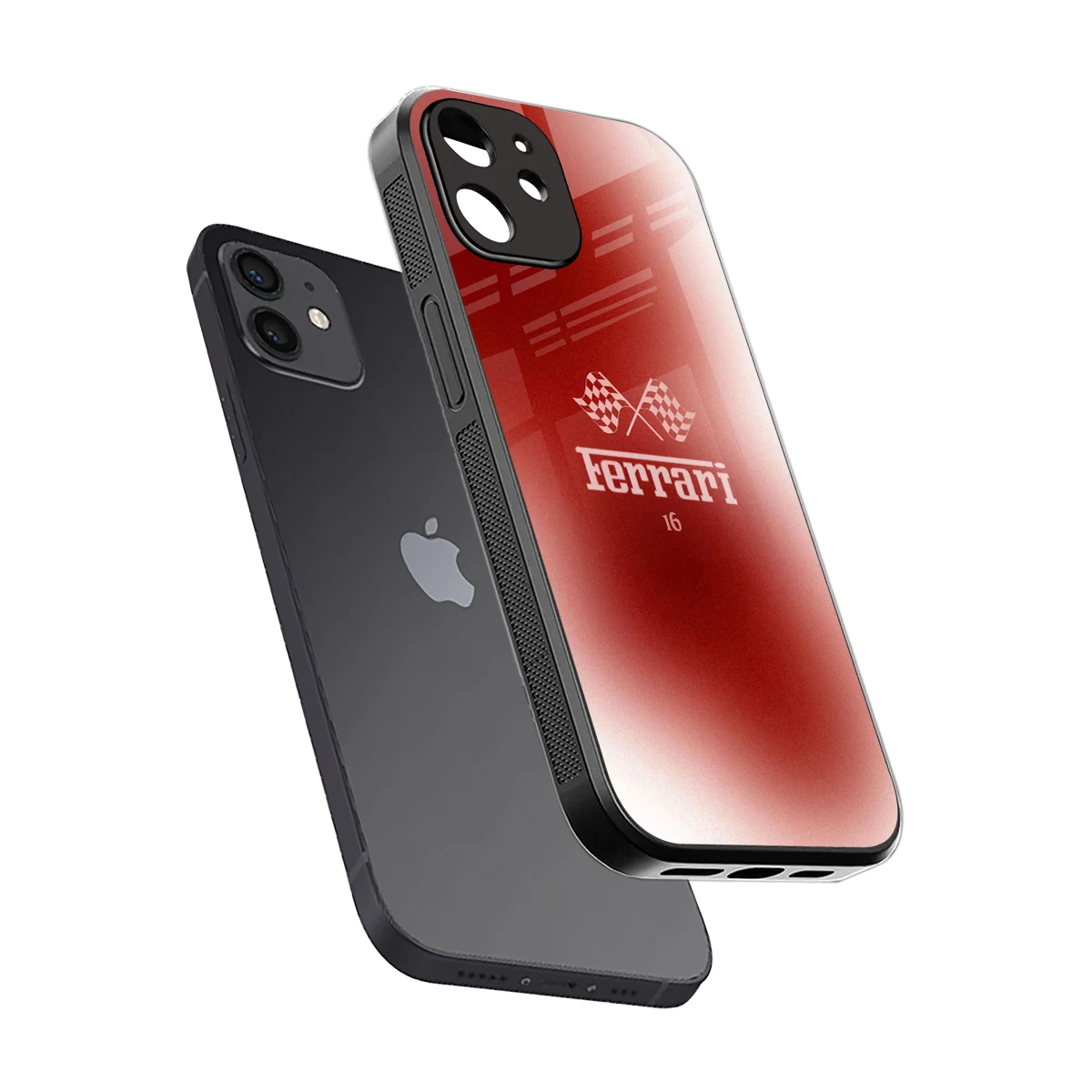 F16 sleek iphone 12 cover with tempered glass back and TPU edges