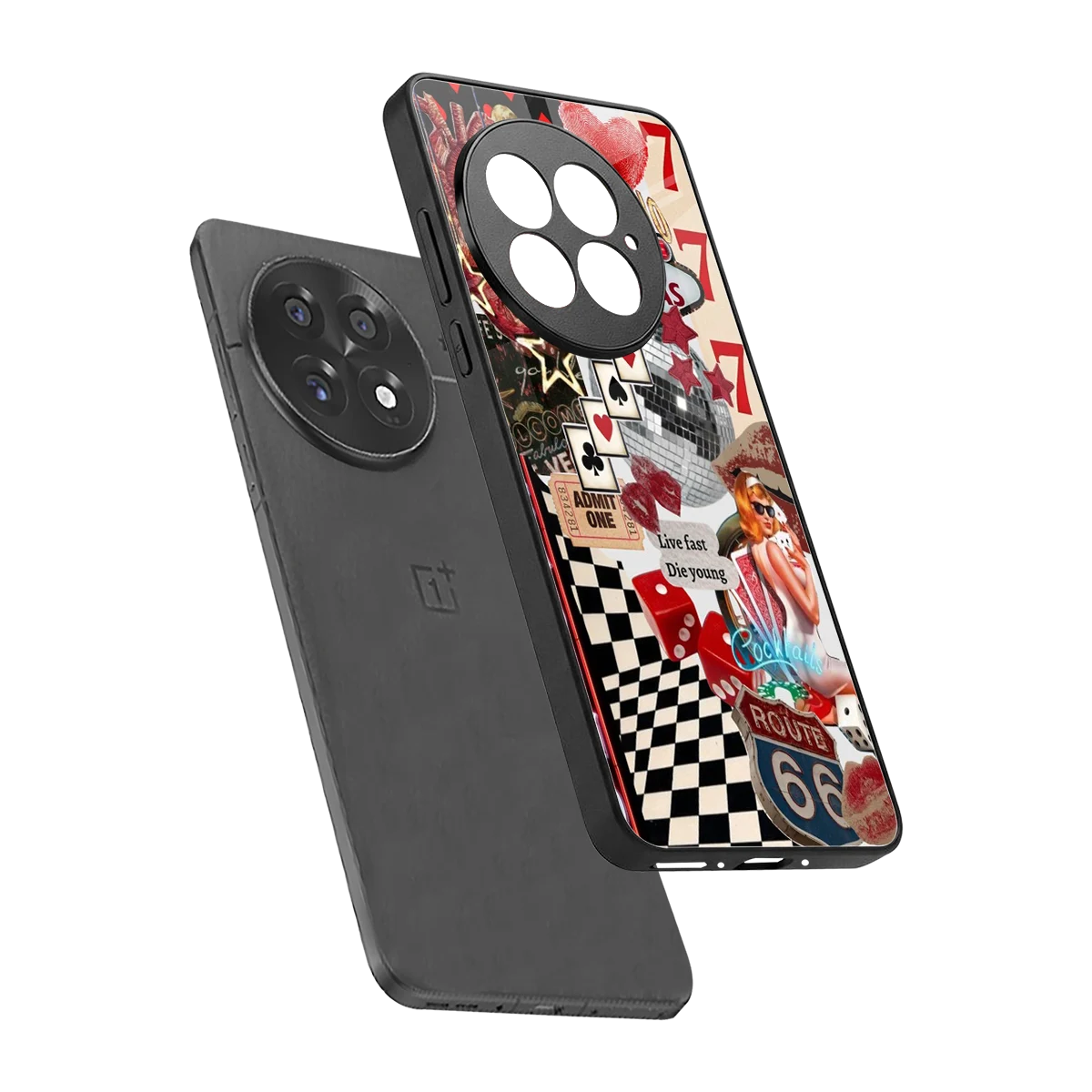 Fabulous Vegas sleek oneplus 13 cover with tempered glass back and TPU edges