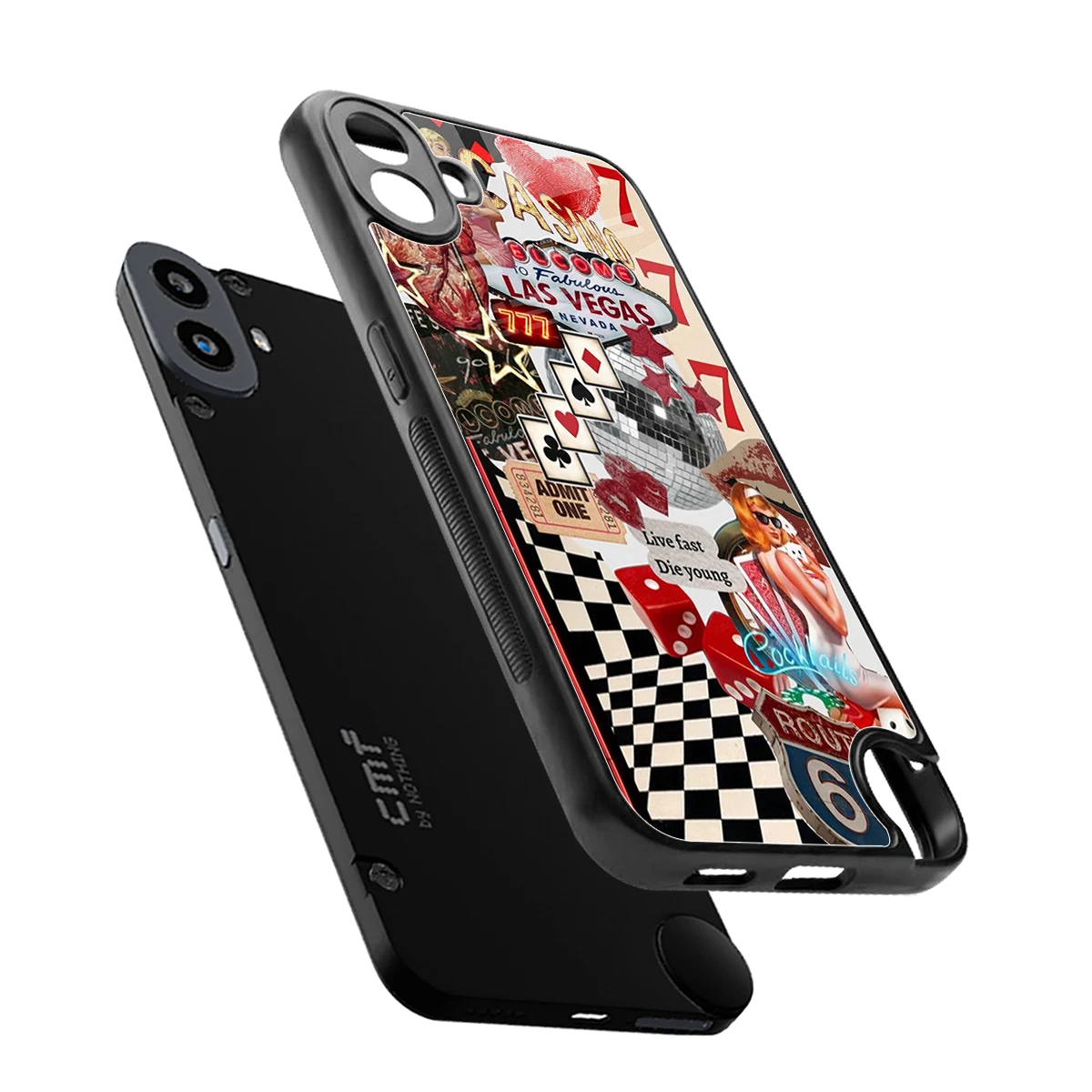 Fabulous Vegas sleek cmf nothing phone 1 cover with tempered glass back and TPU edges
