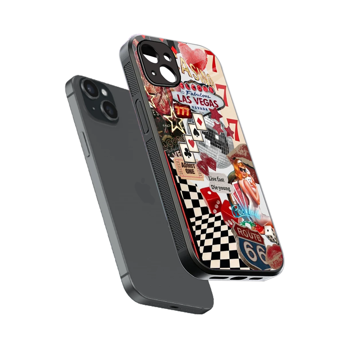 Fabulous Vegas sleek iphone 14 plus cover with tempered glass back and TPU edges