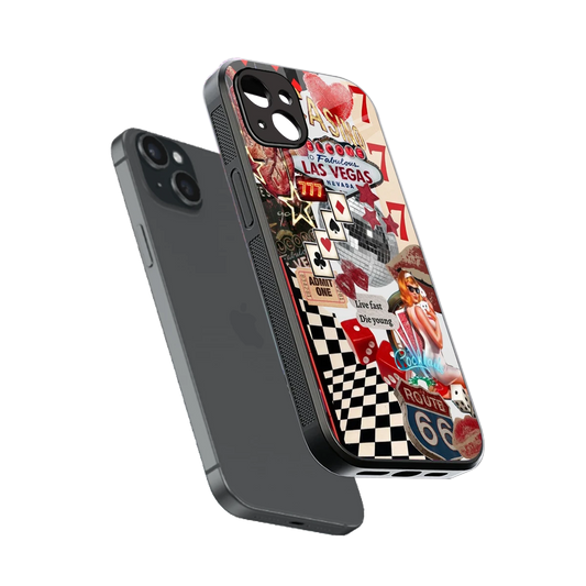 Fabulous Vegas sleek iphone 14 plus cover with tempered glass back and TPU edges